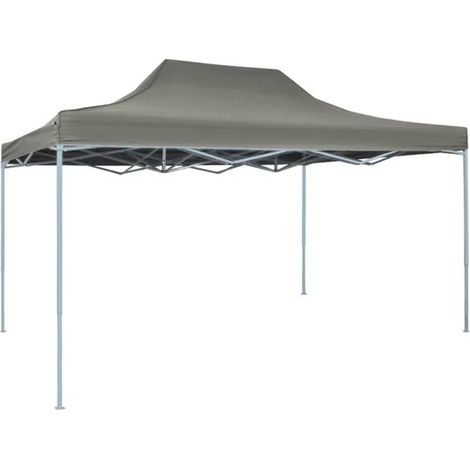 Tente pliable escamotable 3 x 4,5 m anthracite - Tente de réception jardin fête événement extérieur barnum (1/5)