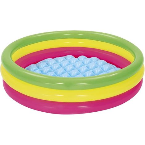 BESTWAY PISCINA SUMMER 3 ANELLI 102X25CM FONDO GONFIABILE FUORI TERRA IN GOMMA