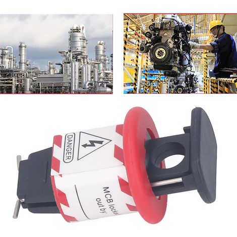 Cinq verrous miniatures de disjoncteurs avec broches orientées vers l'extérieur pour l'arrêt et la maintenance des équipements électriques industriels. (1/5)