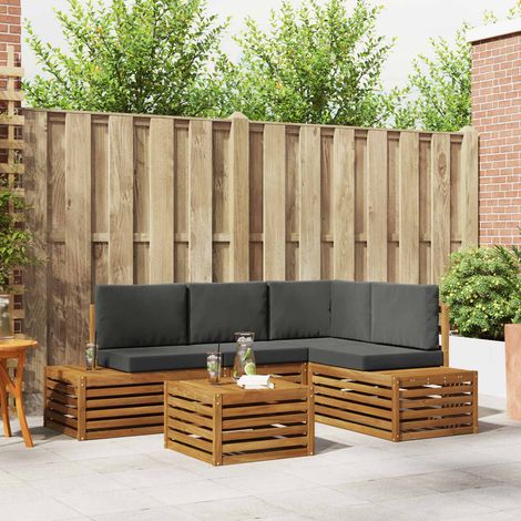 Conjunto de sofás de exterior con cojín Natural y Antracita