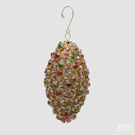 EDG Enzo De Gasperi Addobbo Fuso Godiva di Natale H 8 Cm Multicolor