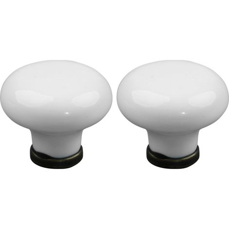 2x bouton de tiroir finition laiton porcelaine céramique 36 mm meuble vintage antique style porte poignée commode armoire maison avec vis (1/3)