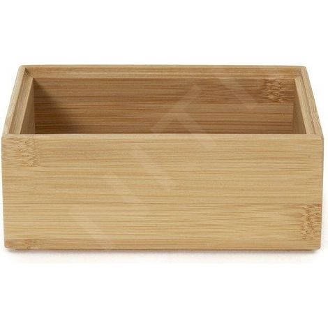 Organisateur de rangement en bambou Osaka S – Empilable – Dimensions 15 x 7,5 x H.6,5 cm – Pour dressing et salle de bain – Compactor (1/5)