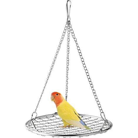 1 Balançoire pour Oiseaux, Perchoir Suspendu en Acier Inoxydable, Nid de Repos pour Perruches et Inséparables