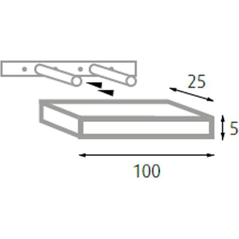 Étagère Tamburata en MDF blanc 100X25X5H - lot de 6 pièces (1/3)