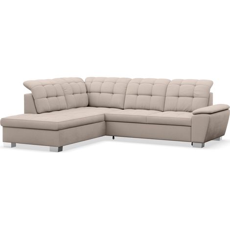 Selsey Jamaal - Ecksofa mit Schlaffunktion und Stauraum, linksseitig, beige (1/5)