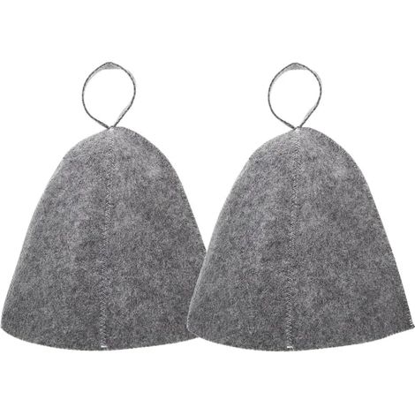 Lot de 2 bonnets de sauna en feutre, bonnets de bain, protection de la tête, bonnets absorbants pour sauna, douche, salle de bain, hammam.-AquaForge (1/3)