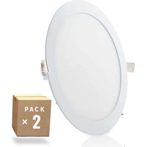 Packung mit 2 LED-Panels 20W 2000Lm 6000ºK Rund 40.000H [GR-RDP15-20W-CW-PK2-AP]