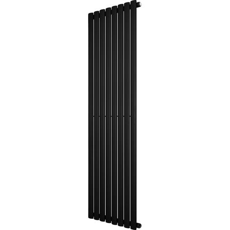 Radiatore Verticale Design Ovale Colonna Singola Nero 1600x480 mm