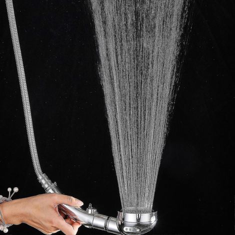Pommeau de douche de salle de bain, amovible et lavable, trois niveaux réglables (a) (1/5)