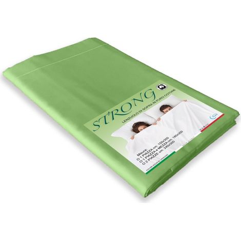 LENZUOLO di sopra CORDONETTO STRONG verde prateria made in Italy Una Piazza