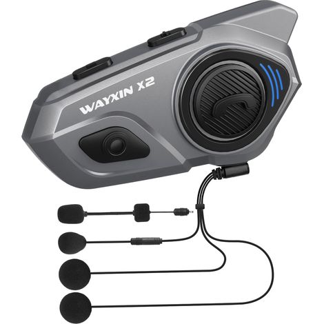 Intercom de moto, système d'interphone intégré, casque Bluetooth pour moto jusqu'à 4 motos, avec pièces, musique, radio FM, assistant vocal, étanche