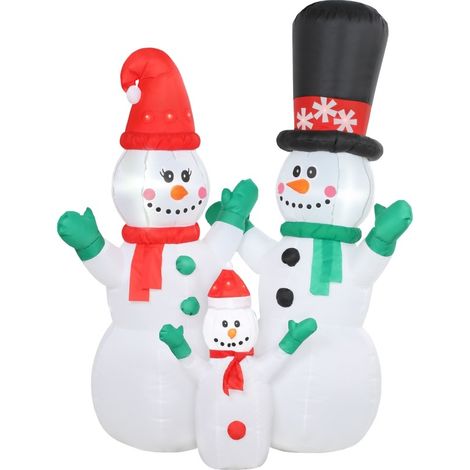 Familia de muñecos de nieve hinchables 1,8 m con luz LED para interior y exterior (1/5)