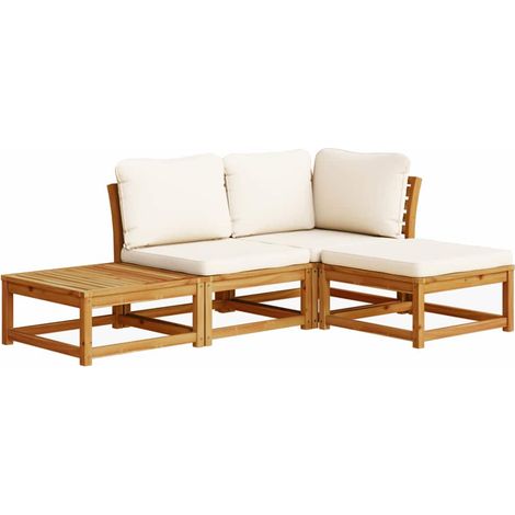 Maison Exclusive - 4-tlg. Garten-Lounge-Set mit Kissen Massivholz