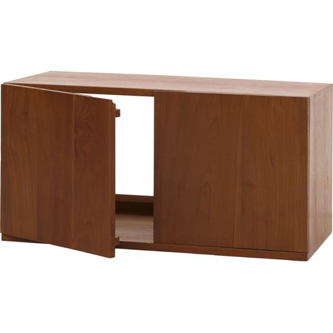 Meuble sous-lavabo en teck HHG-757, lavabo, teck de qualité B-Grade (bois de cœur, 20-30 ans), 40x80x40cm (1/5)