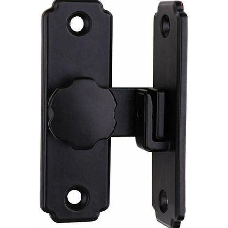 Sollbry Cerradura pequeña de 90 grados para puertas correderas de interior, estilo vintage, con doble apertura, para cocina, dormitorio, estudio, baño y armario (negro). (1/3)