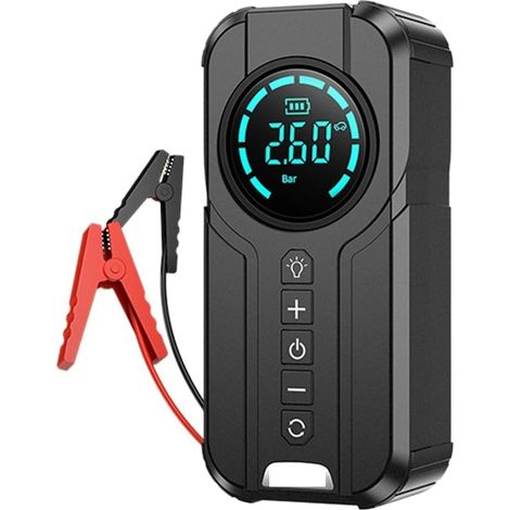 KIT AVVIATORE EMERGENZA STARTER AUTO MOTO 2IN1 12V MINI COMPRESSORE PORTATILE