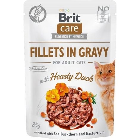Brit Care Cat Filets in Sauce für Katzen 85g Beutel - Ente in Sauce 85g