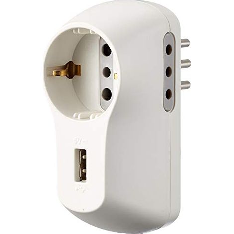 Kit adatt b3 1 pr. st ted+2 10a+usb bco - bticino
