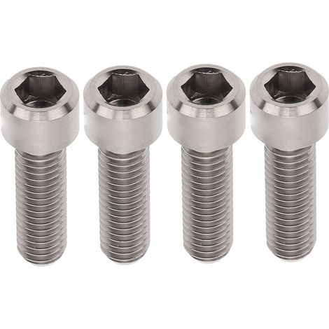 Lot de 4 vis de fixation M6x20 mm pour étrier de frein à disque en alliage de titane, couleur titane, pour système de freinage de VTT. (1/5)