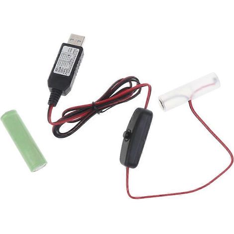Câble d'alimentation universel USB Type C vers pile factice 3 V AM3/LR6/AA avec interrupteur (1/5)