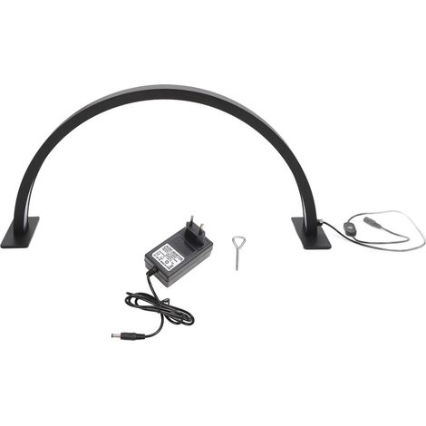 Lampe bureau demi-lune 25W réglable 3000K-6000K, éclairage sans ombre 3 couleurs dimmable, protection oculaire esthétique cercle lumineux noir S 100-240V (1/5)