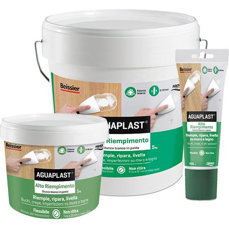 Aguaplast alto riempimento pasta stucco per muro e legno 1 kg