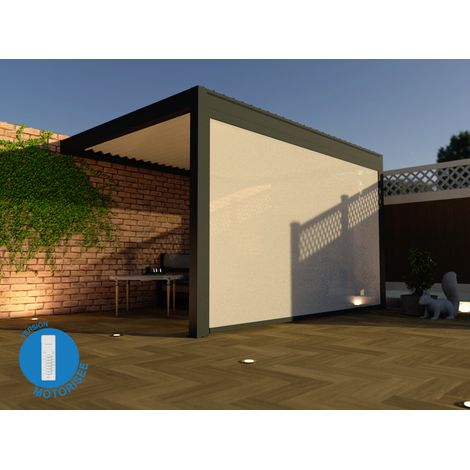 Store Façade Zippé Motorisé 4m Anthracite Pour Pergola Bioclimatique O ORIAL Made in France (1/5)