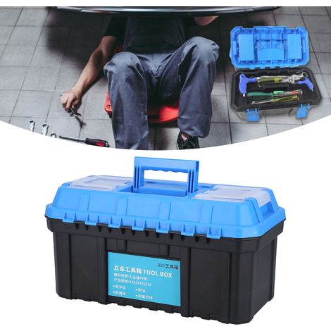 Boîte à outils 381 - Coffret de rangement pour outils de quincaillerie - Ensemble pour la maison, étui portatif pour électricien, boîte à outils de rangement pour voiture - Grande taille (1/5)