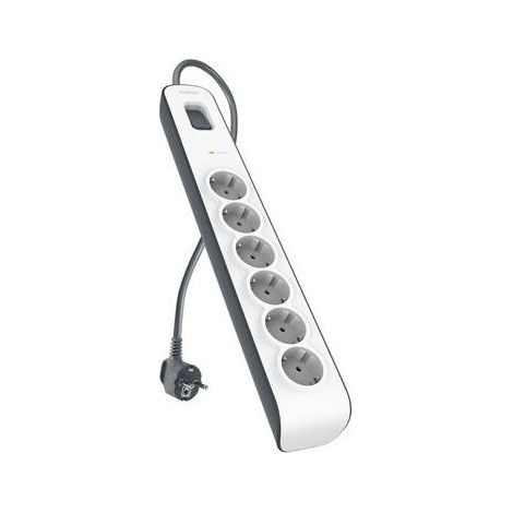 Belkin Ciabatta Multipresa 6 Prese Cavo 2 Metri Protezione Sovraccarico Grigio e Bianco