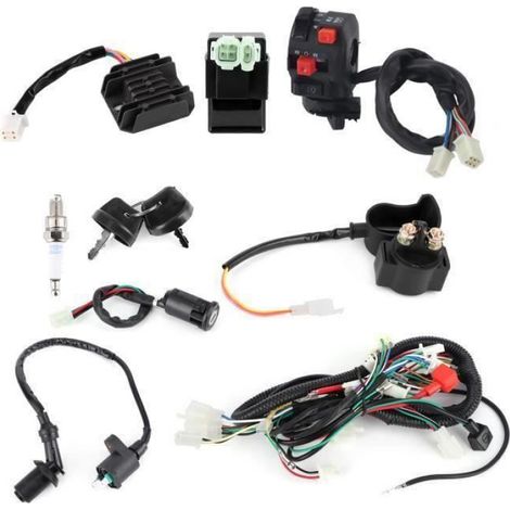 Vvikizy Faisceau de câbles de démarrage du moteur Ensemble de faisceau de câblage de moteur de démarrage électrique, auto tension (1/4)
