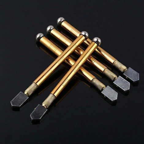 Lot de 5 outils de coupe pour verre, couteau professionnel avec manche en plastique pour couper le verre épais et le carrelage (1/5)