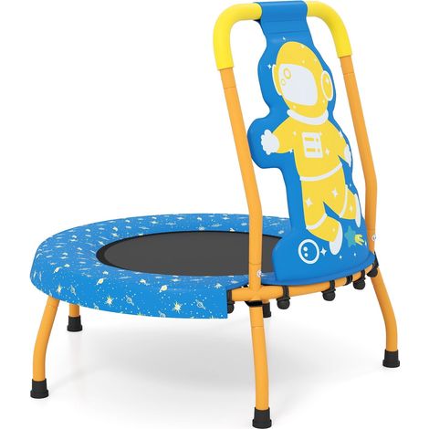 Indoor-Trampolin für Kinder mit Haltegriff, 71 cm, Astronautenmotiv