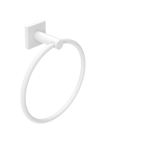 Metaform - Porta asciugamani ad anello da parete Bianco Opaco in Acciaio verniciato Mod. Hotel Maison White (1/2)