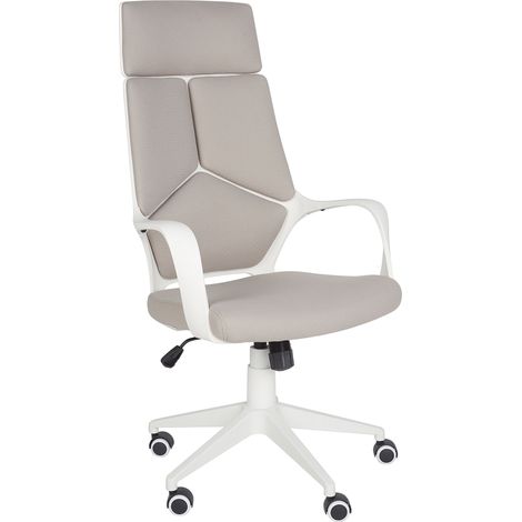 Sedia da scrivania girevole regolabile Poliestere tortora e bianco Telaio Delight