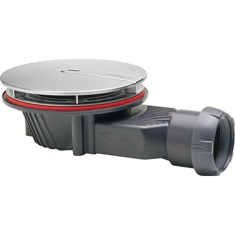 Bonde de douche Slim+ pour receveur extra plat en Ø90 avec dôme en métal, Wirquin 30723366, chromé