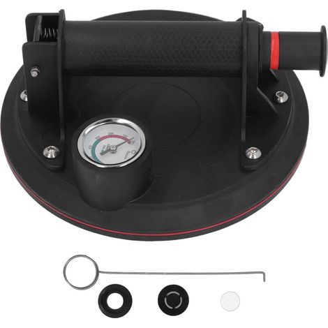 Jeffergarden Ventouse en verre de 20 cm, capacité de charge de 200 kg, support de poignée pour ventouse industrielle avec manomètre-DOU