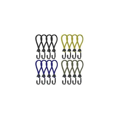 16 Pièces Tendeurs Elastique avec Crochets Tentes Crochet Tendeur Crochet de Tente de Camping Sangle de Tendeur en Caoutchouc pour Le Camping Les Bâches Les Auvents Les Tentes 15cm (1/5)