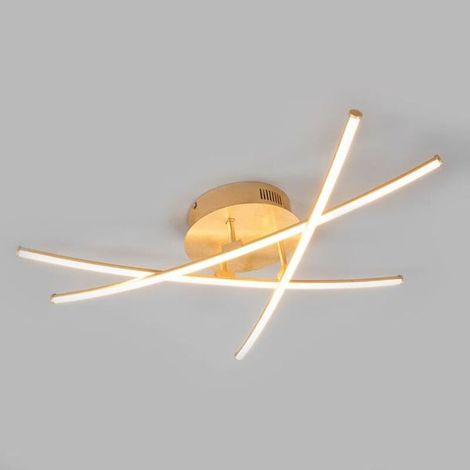 [NEUWERTIG] B-Ware Lampenwelt LED-Deckenlampe Deckenlampe Lampe Leuchte hängend Yael gold 3 Stäbe (1/2)
