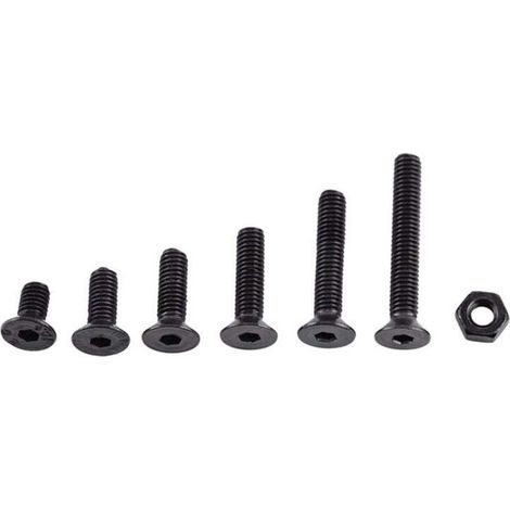 M3 250pcs Assortment Kit Screws Bolt Hex Socket Countersunk Head Flat/Cylindrical Hexagon Socket Alloy Steel with Nuts, M3 x 6/8/10/12/16/20mm (C: Flat Head) (1/4)