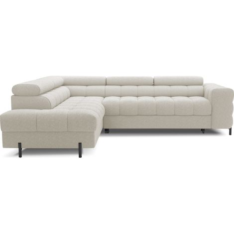 Canapé d'angle gauche FERRUM Beige clair avec coffre avec coffre 276x93x200cm (1/5)