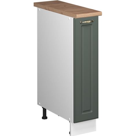 Armadio cucina dispensa alto Fame-Line, Verde-oro rustico/Bianco, 20 cm, PL Rovere, Vicco (1/5)