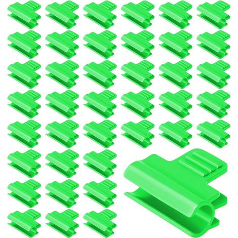 40 Clips de Film,11mm Pinces de Serre Clips de Cerceau de Jardin,Pinces Fixations en Plastique Clip pour Support d'extension de Plantes Tige de Tube pour Serre Abris Cadre,Vert (1/5)