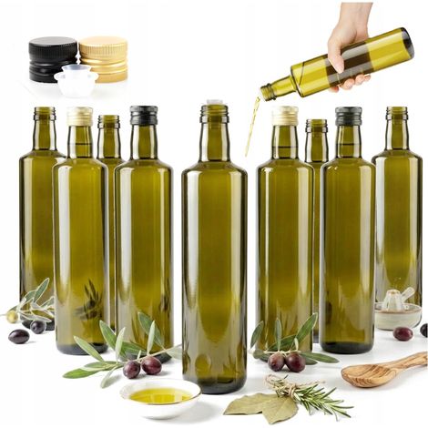10 bottiglie DORICA OLIVE da 500 ml con dispenser per olio d'oliva (10 pezzi)