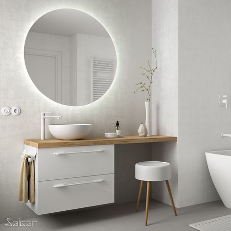 Spiegel MOON 1000 Rounder Wandspiegel mit LED-leuchte (4,4 W/m - 4000ºK.) IP 44 d 1000 mm