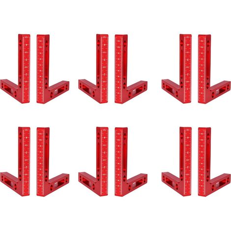 12 Pièces en Alliage D'Aluminium à 90 Degrés Carrés de Positionnement Pinces à Angle Droit Travail Du Bois Outil de Menuisier Coin de Serrage Carré (1/5)