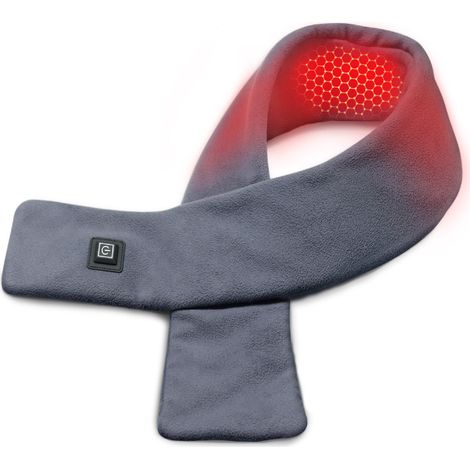 USB-beheizbarer Schal – Warmer Schal – Elektrisch beheizbarer Halsschal – Halswärmer – Verstellbar – Waschbar – 3 Heizstufen – Grau (1/5)