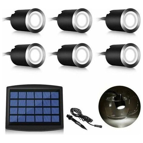 Spotlight Solaire Encastré - 6 Pièces - 3 W - 12 V À 24 V CC - Acier Inoxydable - Résistant À La Rouille - Chargeable Jusqu’à 800 kg - Pour Extérieur