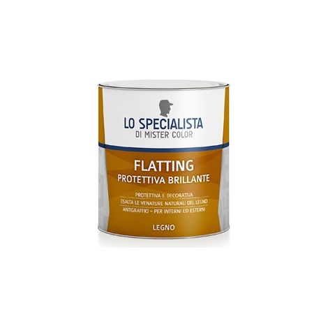 Flatting protettivo brillante all acqua 0,75 lt legno
