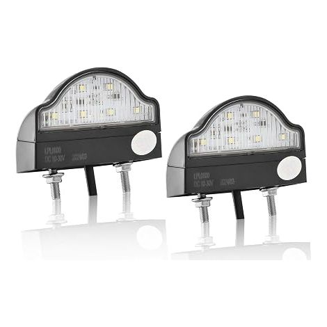 Éclairage Plaque Immatriculation LED 12V 24V Feux Arrière de Plaque d’Immatriculation pour Remorque Voiture Lumière Blanche Froide Étanche (1/4)